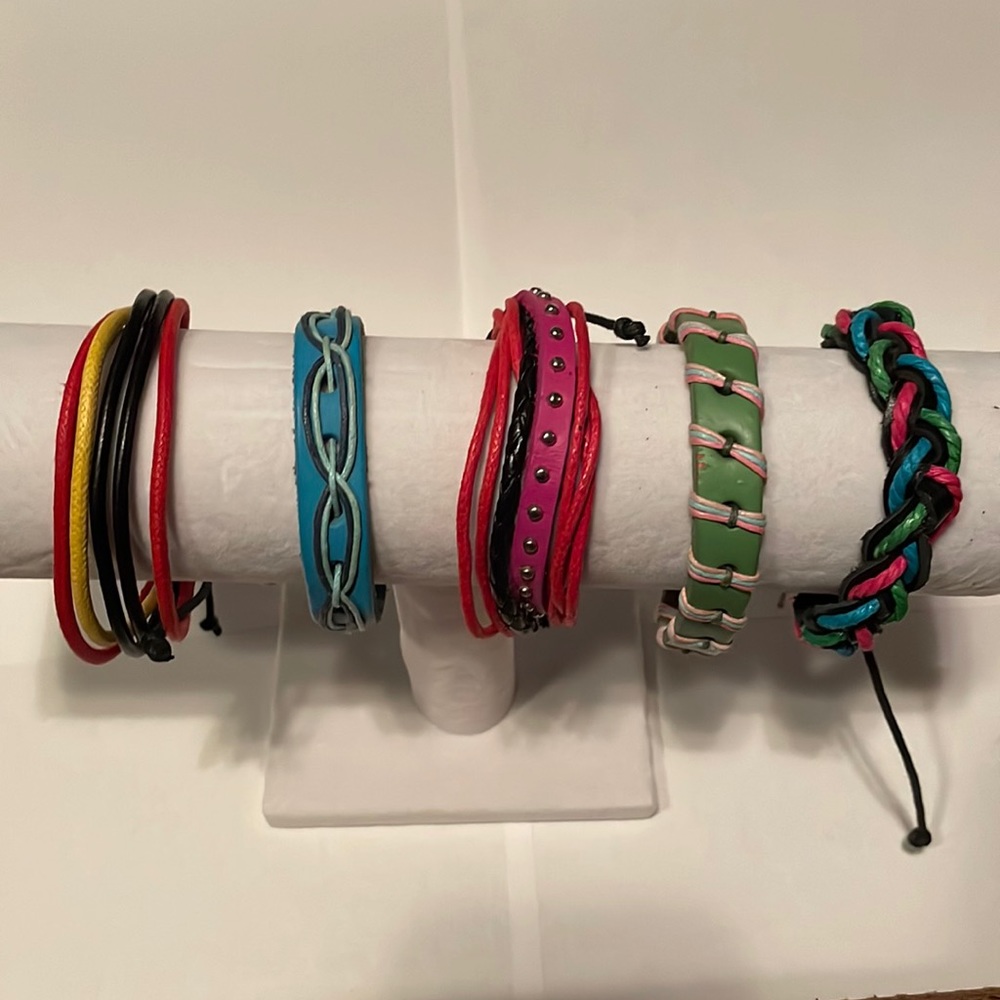 SALE: Five NWOT adjustable leather and cord bracelets